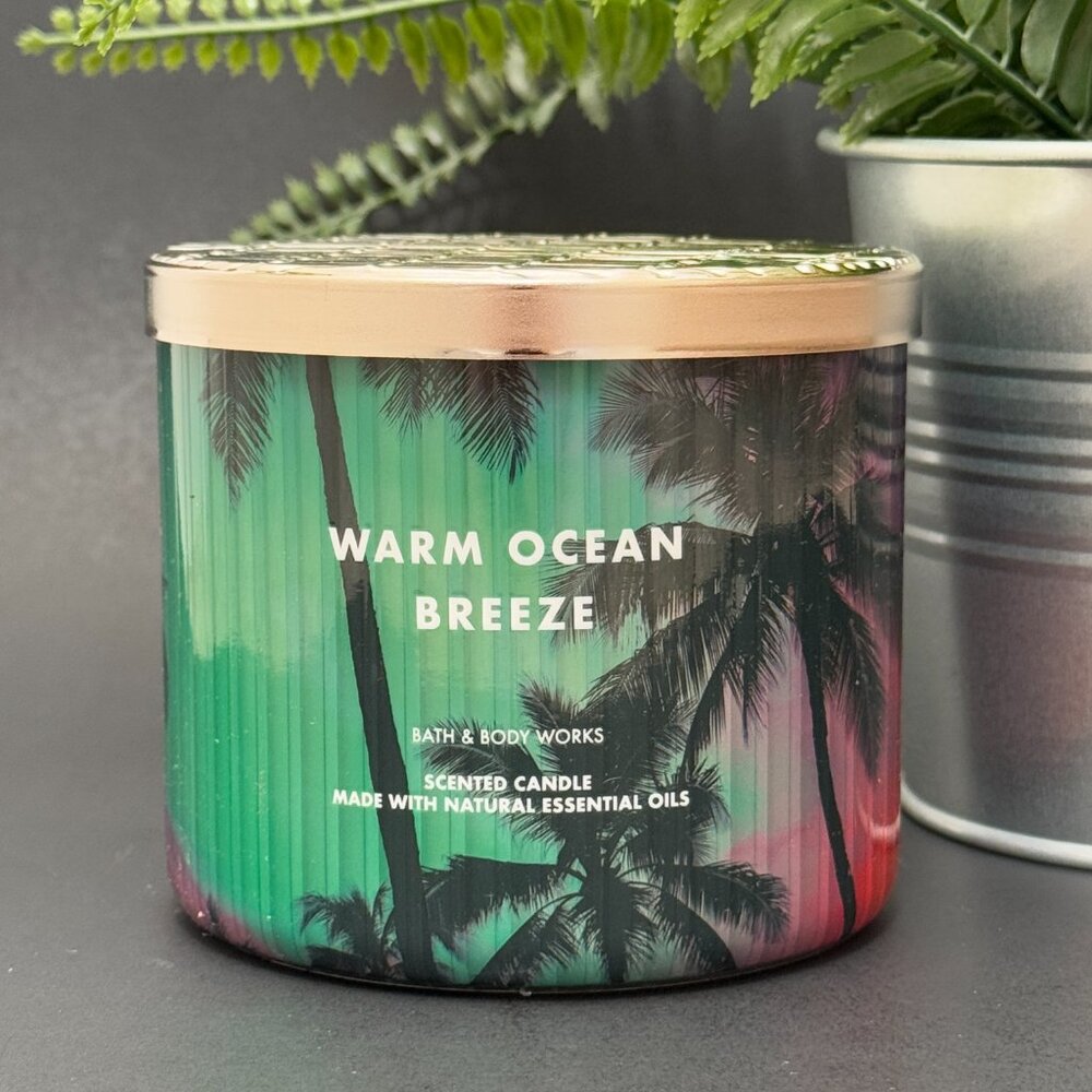BBW Warm Ocean Breeze Bath & Body Works 3 Wick Candle
